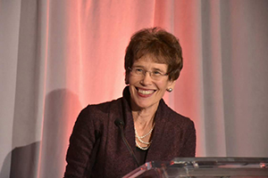 Helen Blank speaking at an event